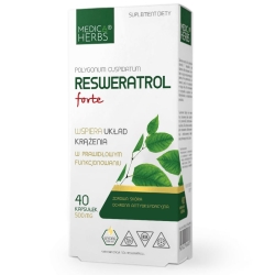 Medica Herbs Resweratrol Forte (Rdestowiec Japoński) 500mg 40kapsułek cena 31,90zł
