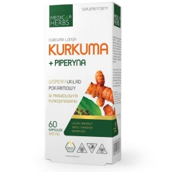 Medica Herbs Kurkuma + Piperyna  602mg 60kapsułek cena 15,94zł