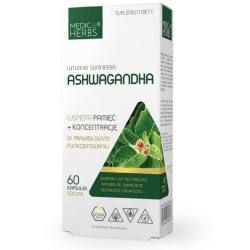 Medica Herbs Ashwagandha 500mg 60kapsułek cena 25,95zł