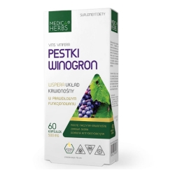 Medica Herbs Pestki winogron 500mg 60kapsułek cena 25,95zł