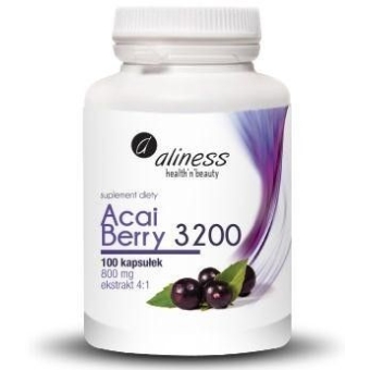 Aliness Acai Berry 3200 z acerolą i chromem 100kapsułek cena 29,90zł