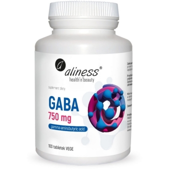 Aliness GABA (Gamma amino butyric acid) 750mg 100Vege tabletek cena 29,90zł