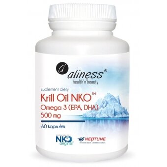 Aliness Krill Oil NKO Omega 3 z Astaksantyną 60kapsułek cena 64,90zł