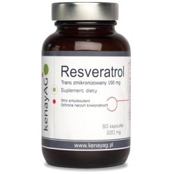 Kenay Resweratrol trans zmikronizowany 100mg 60kapsułek cena 74,90zł