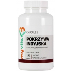 MyVita Pokrzywa indyjska ekstrakt 200mg 120kapsułek cena 41,70zł