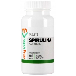 MyVita Spirulina 250mg 400tabletek cena 16,95zł