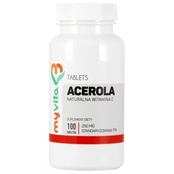 MyVita Acerola 250mg 100tabletek cena 24,95zł