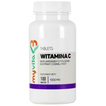 MyVita Witamina C 1000mg + Dzika Róża + Bioflawonoidy 100tabletek PROMOCJA cena 21,75zł