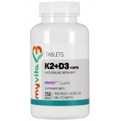MyVita Witamina K2 MK-7 100mcg + D3 2000 iu 250tabletek cena 79,95zł