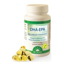 Dr Jacobs DHA-EPA olej alg Schizochytrium 60kapsułek + próbki gratis  cena 73,99zł