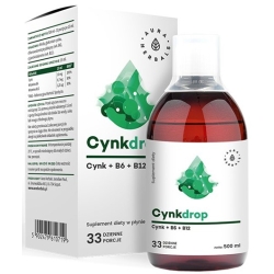 Aura Herbals Cynkdrop Cynk + Witamina B6 + Witamina B12 płyn 500ml cena 19,49zł