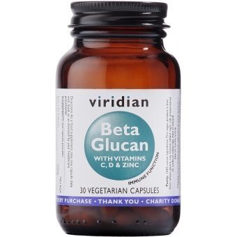 Viridian Beta Glukan z witaminami C, D oraz cynkiem 30kapsułek cena 113,80zł