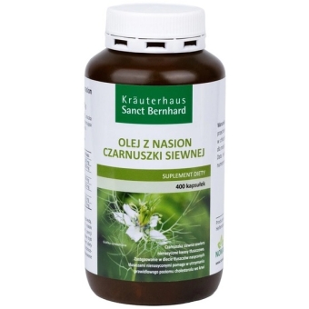 Sanct Bernhard Olej z nasion czarnuszki siewnej 400kapsułek cena 96,90zł