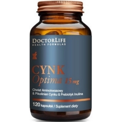 Doctor Life Cynk Optima 15mg 120kapsułek PROMOCJA cena 36,45zł