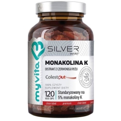 Myvita Silver Monakolina K (ekstrakt ze sfermentowanego czerwonego ryżu) 120kapsułek cena 54,90zł