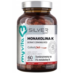 Myvita Silver Monakolina K (ekstrakt ze sfermentowanego czerwonego ryżu) 60kapsułek cena 40,90zł