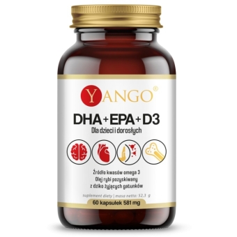 DHA+EPA+D3 60kapsułek Yango cena 26,90zł