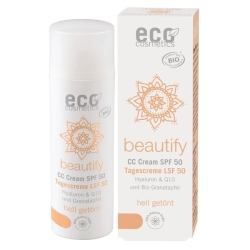 Eco cosmetics Krem CC jasny SPF 50 z OPC, Q10 i kwasem hialuronowym 50 ml ECO cena 138,00zł