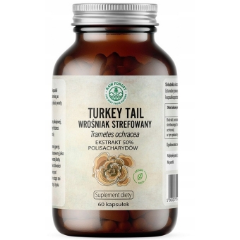 Raw Forest Turkey Tail Wrośniak strefowany (Trametes ochracea) 60kapsułek cena 117,90zł