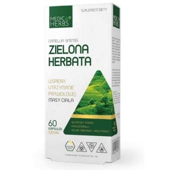 Medica Herbs Zielona herbata 60kapsułek cena 22,19zł