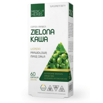 Medica Herbs Zielona kawa 60kapsułek cena 21,80zł