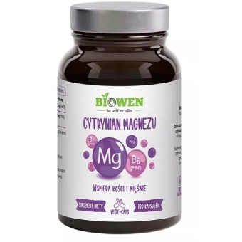 Biowen Cytrynian magnezu 825mg 100kapsułek cena 38,79zł