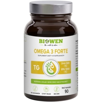 Biowen Omega 3 Forte (1000mg EPA, 500mg DHA) 90kapsułek cena 69,99zł