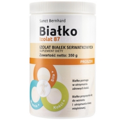 Białko 87 Izolat białka serwatkowego aminokwasy proszek 350g Sanct Bernhard cena 108,90zł