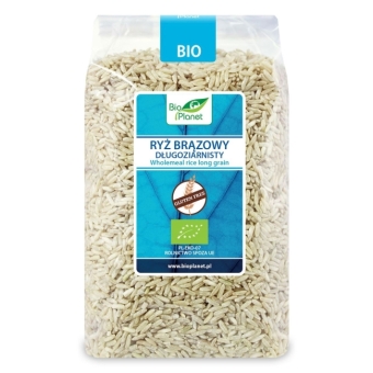 Ryż brązowy długoziarnisty bezglutenowy 1 kg BIO Bio Planet cena 12,79zł