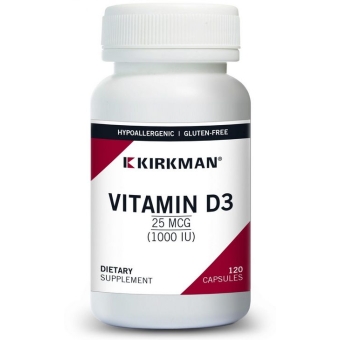 Kirkman Vitamin D-3 1000 IU (25 µg) (Hypoallergenic) witamina D3 120kapsułek OSTATNIA SZTUKA! cena 109,90zł
