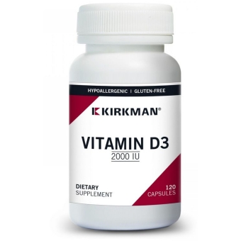 Kirkman Vitamin D-3 2000 IU (50 µg) (Hypoallergenic) witamina D3 120kapsułek cena 194,90zł