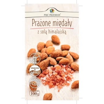 Migdały prażone z solą himalajską 100 g Pięć Przemian cena 11,29zł