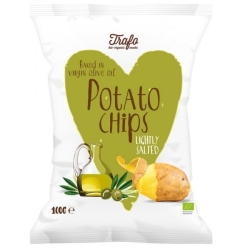 Chipsy ziemniaczane pieczone na oliwie z oliwek 100g Trafo cena 13,69zł