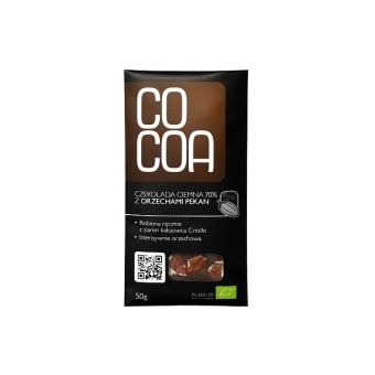 Cocoa czekolada z orzechami pekan 70% 50g BIO cena 11,59zł