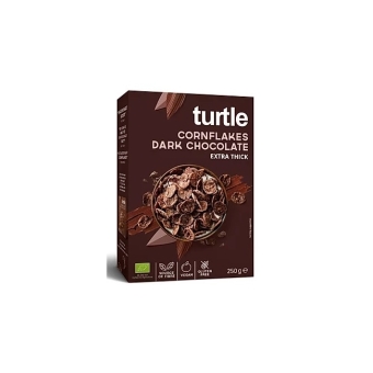 Płatki kukurydziane w polewie z ciemnej czekolady bezglutenowe 250 g BIO Turtle cena 33,65zł