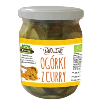 Ogórki z curry 480g (320g) BIO Farma Świętokrzyska cena 10,87zł