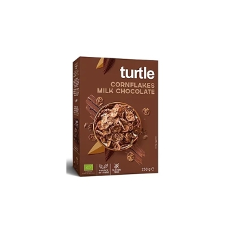 Płatki kukurydziane w polewie z mlecznej czekolady bezglutenowe 250 g BIO Turtle cena 28,15zł