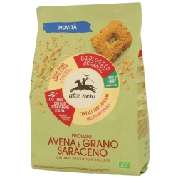 Ciastka owsiano - gryczane z oliwą z oliwek (14 %) 250 g BIO Alce Nero cena 12,39zł