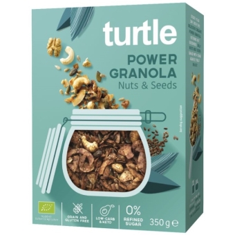 Granola orzechy - nasiona bezglutenowa BIO 350 g Turtle cena 27,39zł