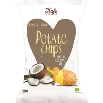 Chipsy ziemniaczane smażone na oleju kokosowym  BIO 100 g Trafo cena 10,45zł