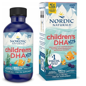 Nordic Naturals Children's DHA Xtra kwasy DHA dla dzieci 880mg jeżyna 60ml cena 123,90zł