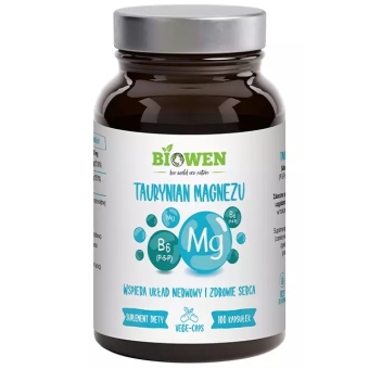 Biowen Taurynian magnezu + witamina B6 (P-5-P) 100kapsułek cena 62,05zł