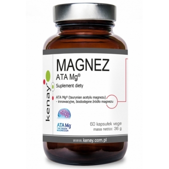 Kenay Magnez ATA Mg (taurynian acetylu magnezu) 60kapsułek cena 49,00zł