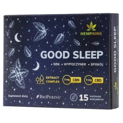 HempKing Good Sleep 5mg CBD 3mg CBN Extract Complex 15kapsułek data: 19.12.2025r. cena 27,15zł