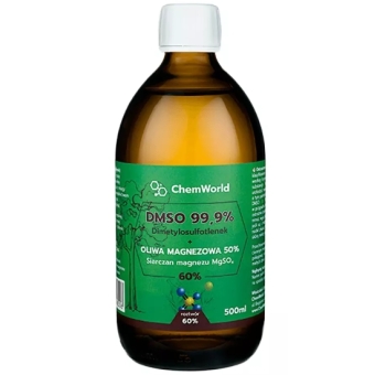 DMSO 99,9% Dimetylosulfotlenek siarczan magnezu 50% 500ml ChemWorld cena 74,90zł