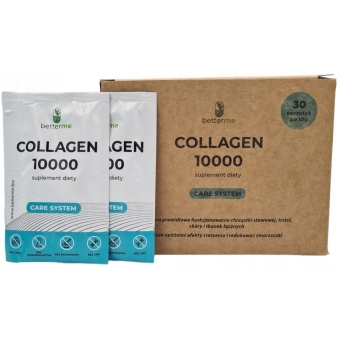 Betterme Collagen z kwasem hialuronowym i witaminą C 10000mg 30saszetek PROMOCJA  cena 128,90zł