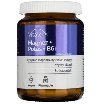 Vitaler's Magnez 100 mg+Potas 150mg + witamina B6 10mg 60kapsułek cena 29,90zł