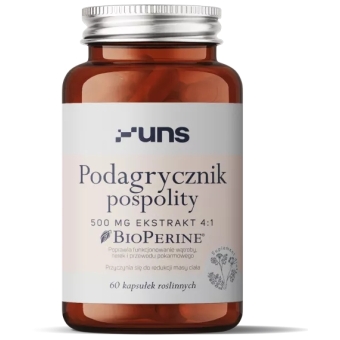 UNS Podagrycznik 500mg+ bioperine 60kapsułek cena 49,00zł