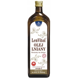 Olej lniany tłoczony na zimno Lenvitol dr Budwig 1000ml Oleofarm  cena 59,00zł