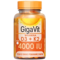 Asepta GigaVit 4000 IU – żelki z witaminą D3 K2 60sztuk cena 55,20zł